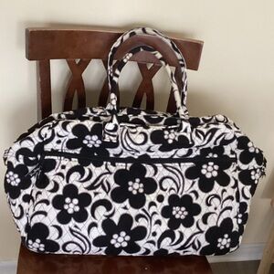 Vera Bradley Black and White Floral Weekender Bag